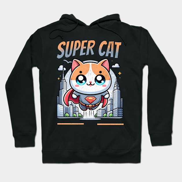 Funny Super Cat Newyork City Kawaii Hoodie by FunnyTee's